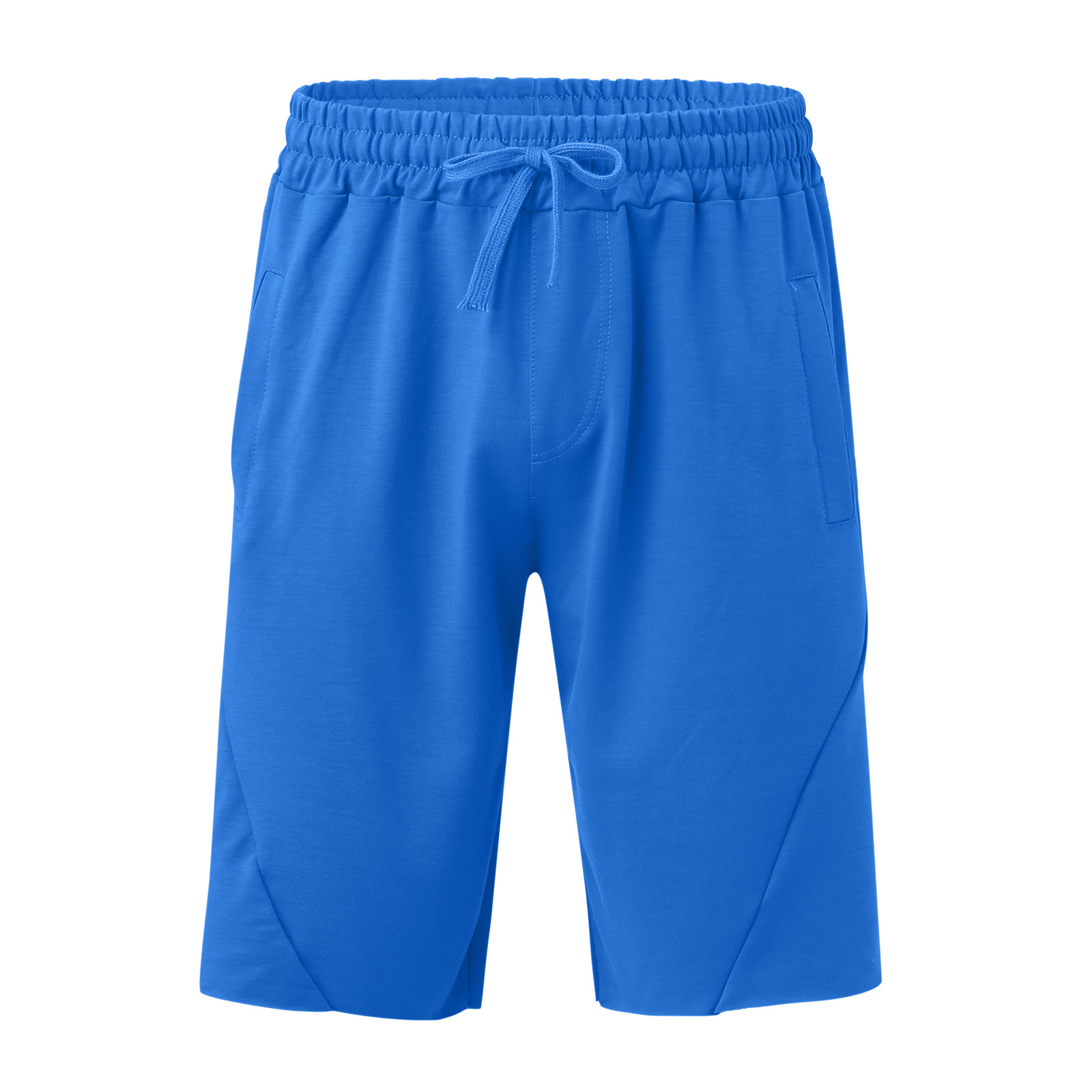 thumbnail image 4 of Pantalones cortos casuales de cintura media con cordón y bolsillo hasta la rodilla para hombre: poliéster/algodón, corte holgado, ropa deportiva de verano, 1 par, 4 of 6